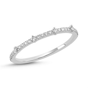 NURAN - Noelle ring i 14kt. hvidguld m. 0,18ct. W/SI